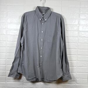 Steven Alan Shirt Mens XL Gray Check Long Sleeve Button-Down Classic Academia